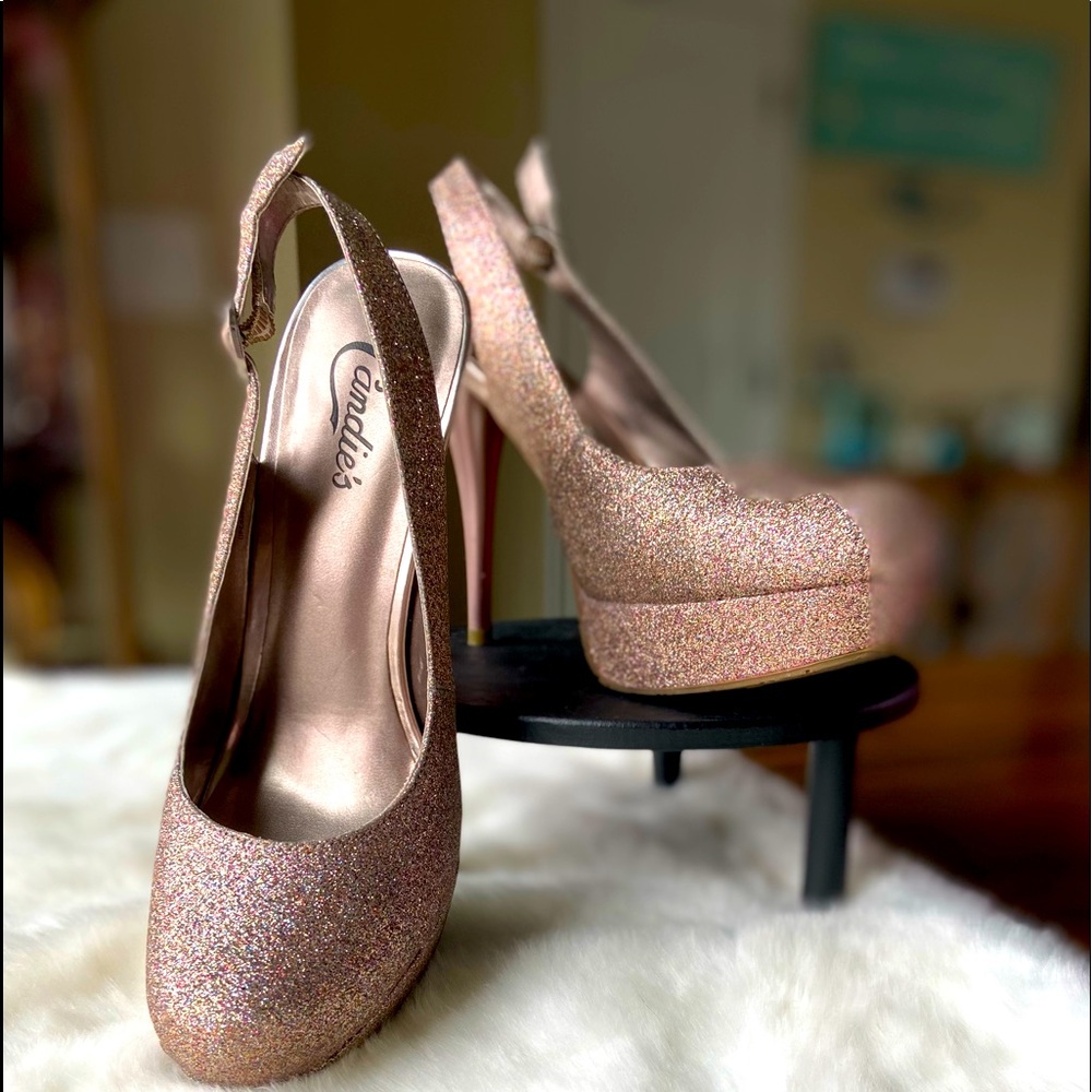 Womens heels . Multicolor sparkle. Gently worn a few times